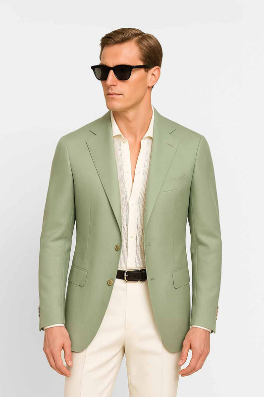Blazer Viscosa e Lino verde
